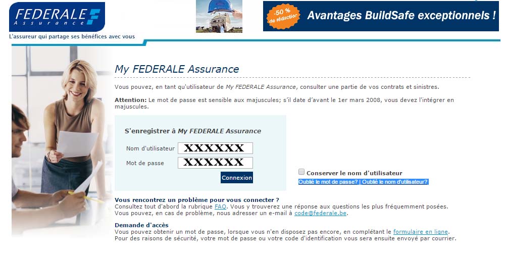 connexion compte assurance Fédéral Belgique