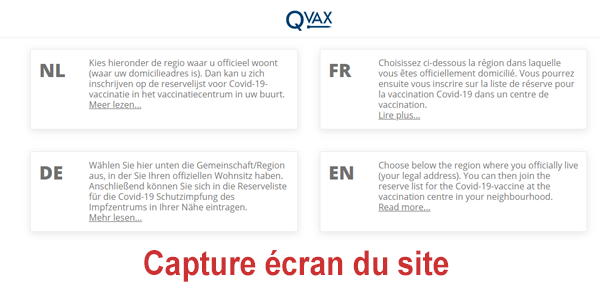 Qvax.be Inscription gratuite en ligne