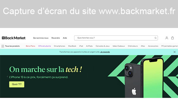Site internet www.backmarket.fr